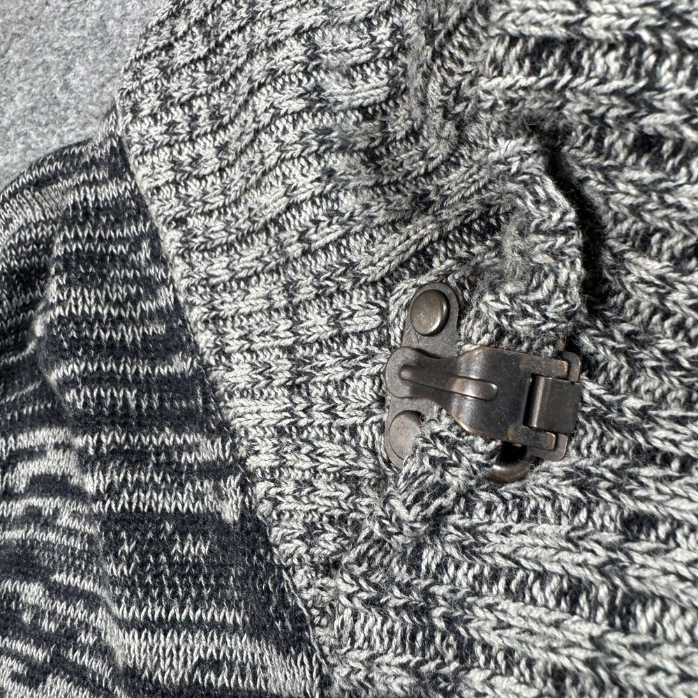 Trash Nouveau Sweater Mens Small Zip‎ Cowl Neck Gray Marled Knit - Picture 3 of 12